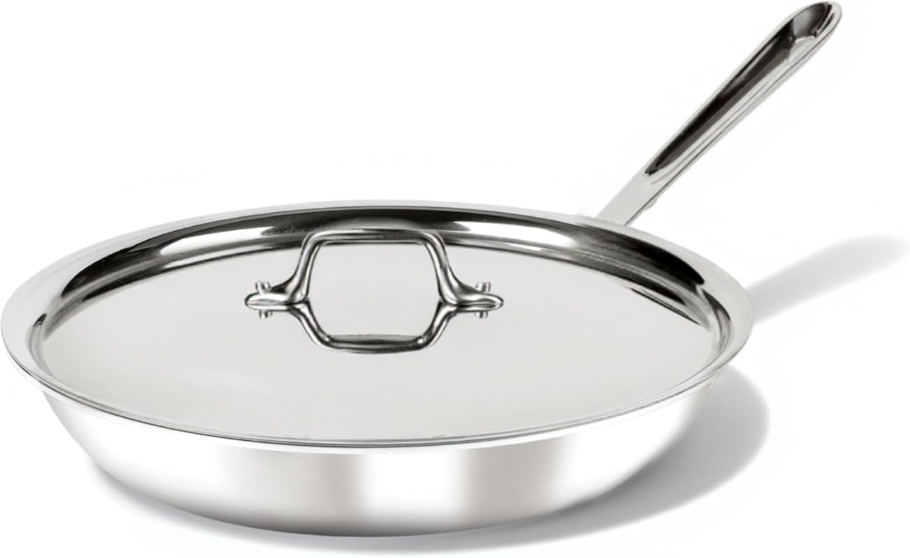 All-Clad D3 10-Inch 3-Ply Stainless Steel Fry Pan with Lid, Induction,