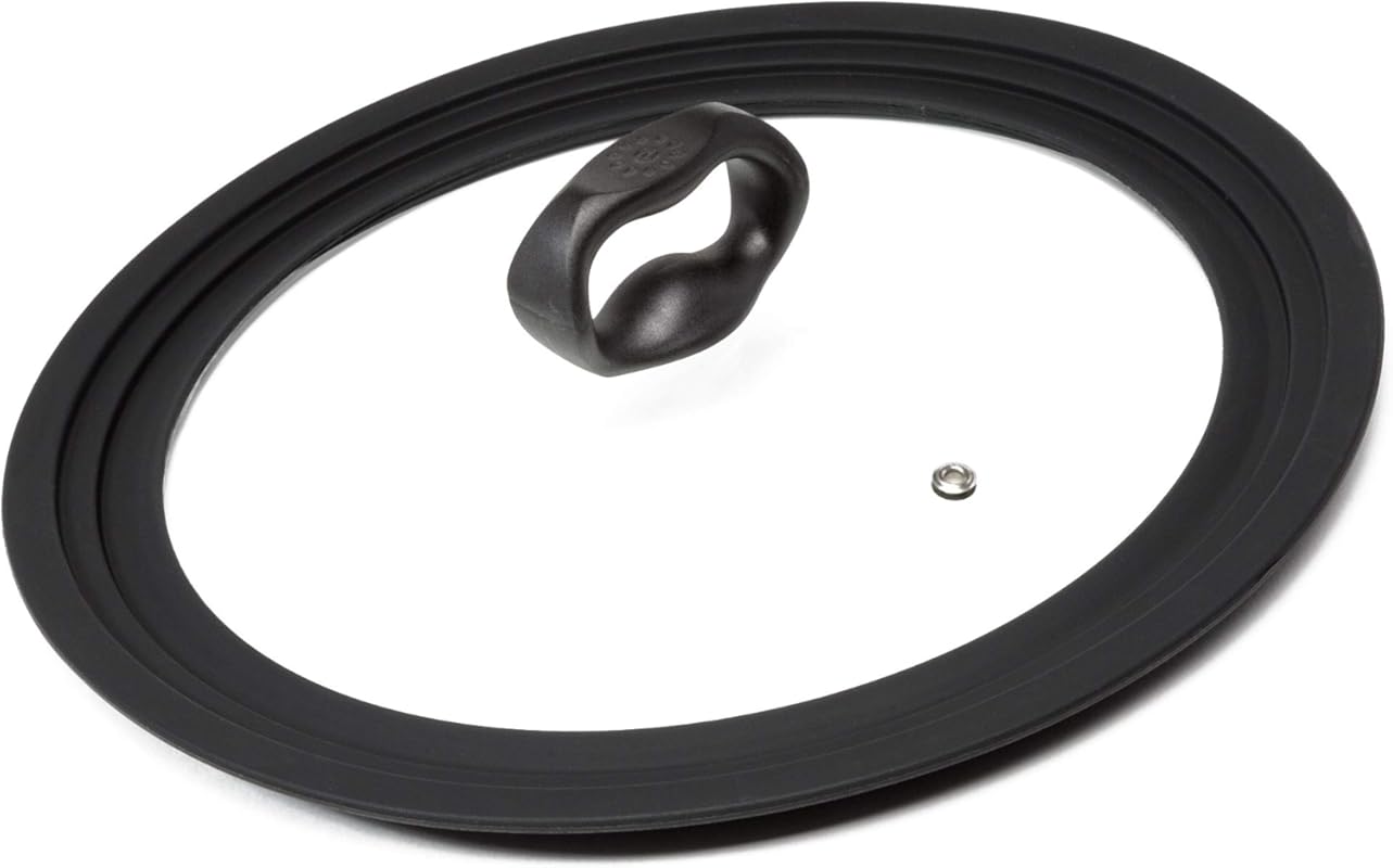Ecolution Universal Tempered Glass Lid, Black; Fits 9.5-12