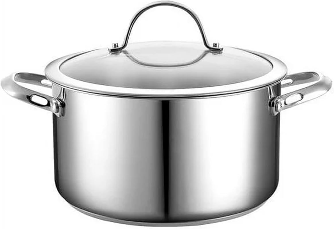 Cooks Standard 6-Quart Classic Stainless Steel Dutch Oven Casserole wi