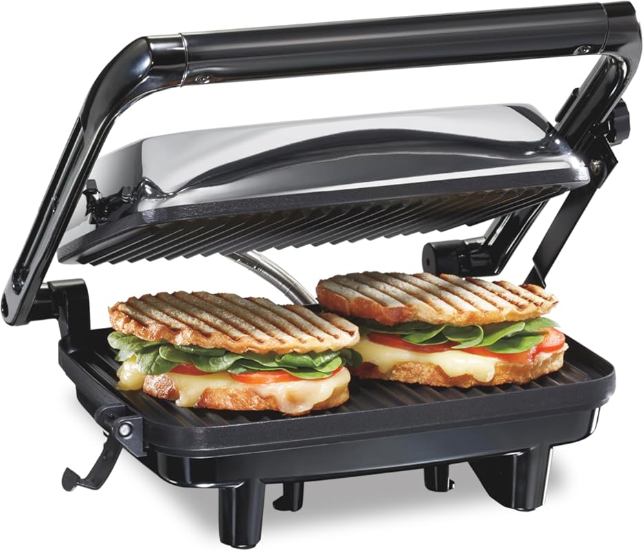 Hamilton Beach Panini Press & Electric Indoor Grill, Wide Opening, Non