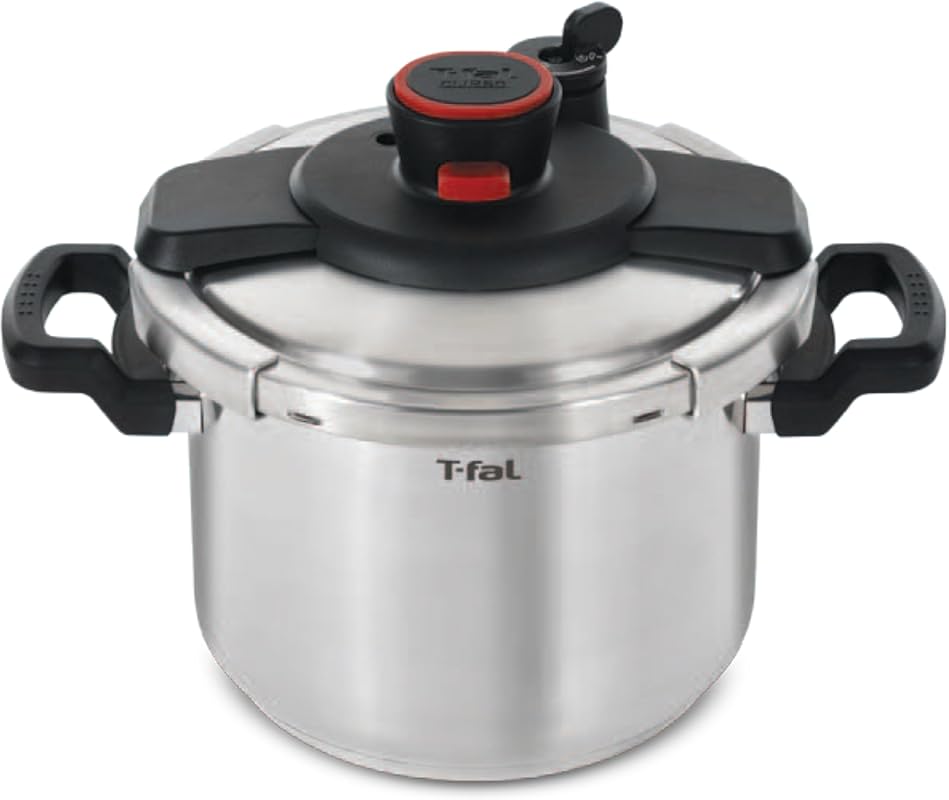 T-fal Clipso Stainless Steel Pressure Cooker, 6.3 Quart with Easy-Open