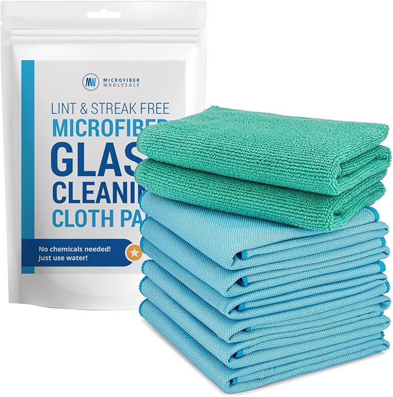 Claro 2 Step Glass Cleaning Microfiber Cloths, Streak & Lint-Free for 