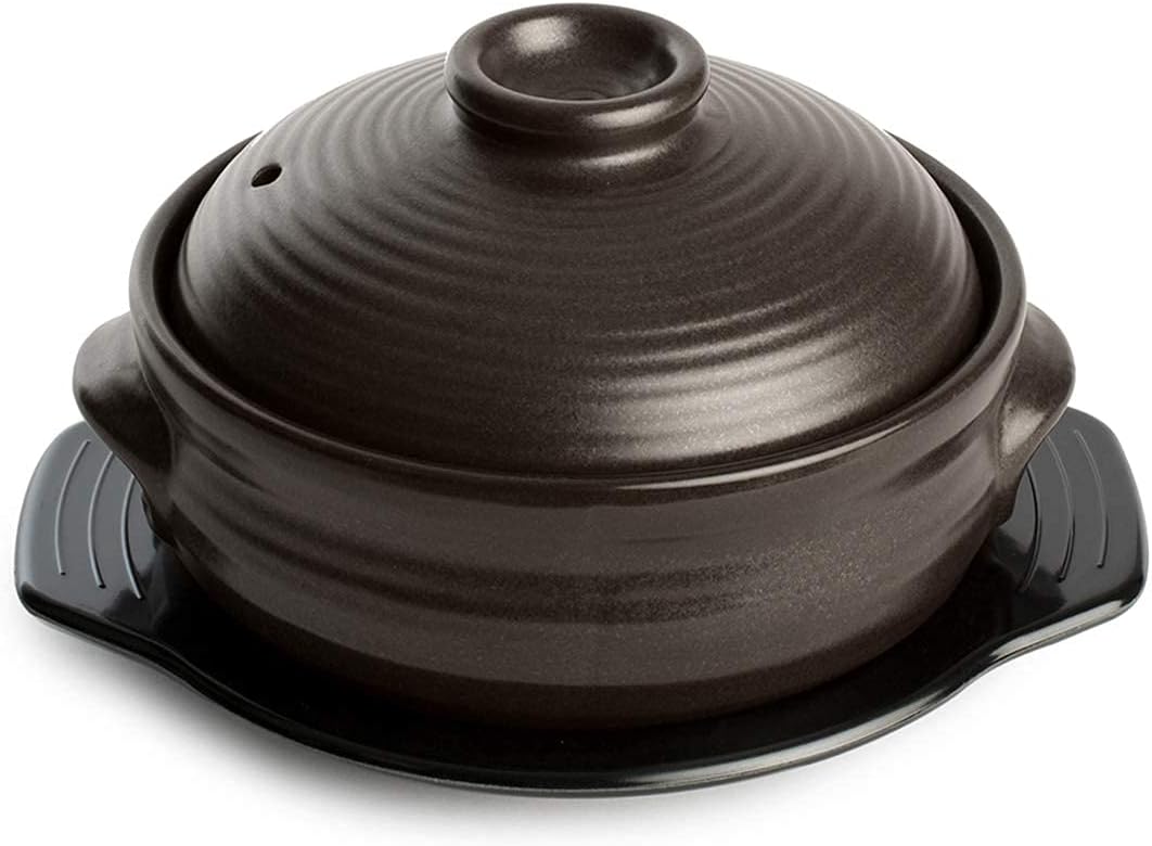 Crazy Korean Cooking Large Dolsot Stone Bowl with Lid