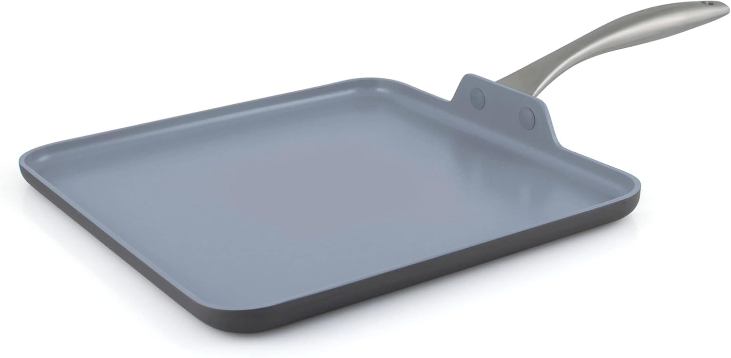 GreenPan Lima Hard Anodized 11” Square Griddle Pan, Ceramic Nonstick (