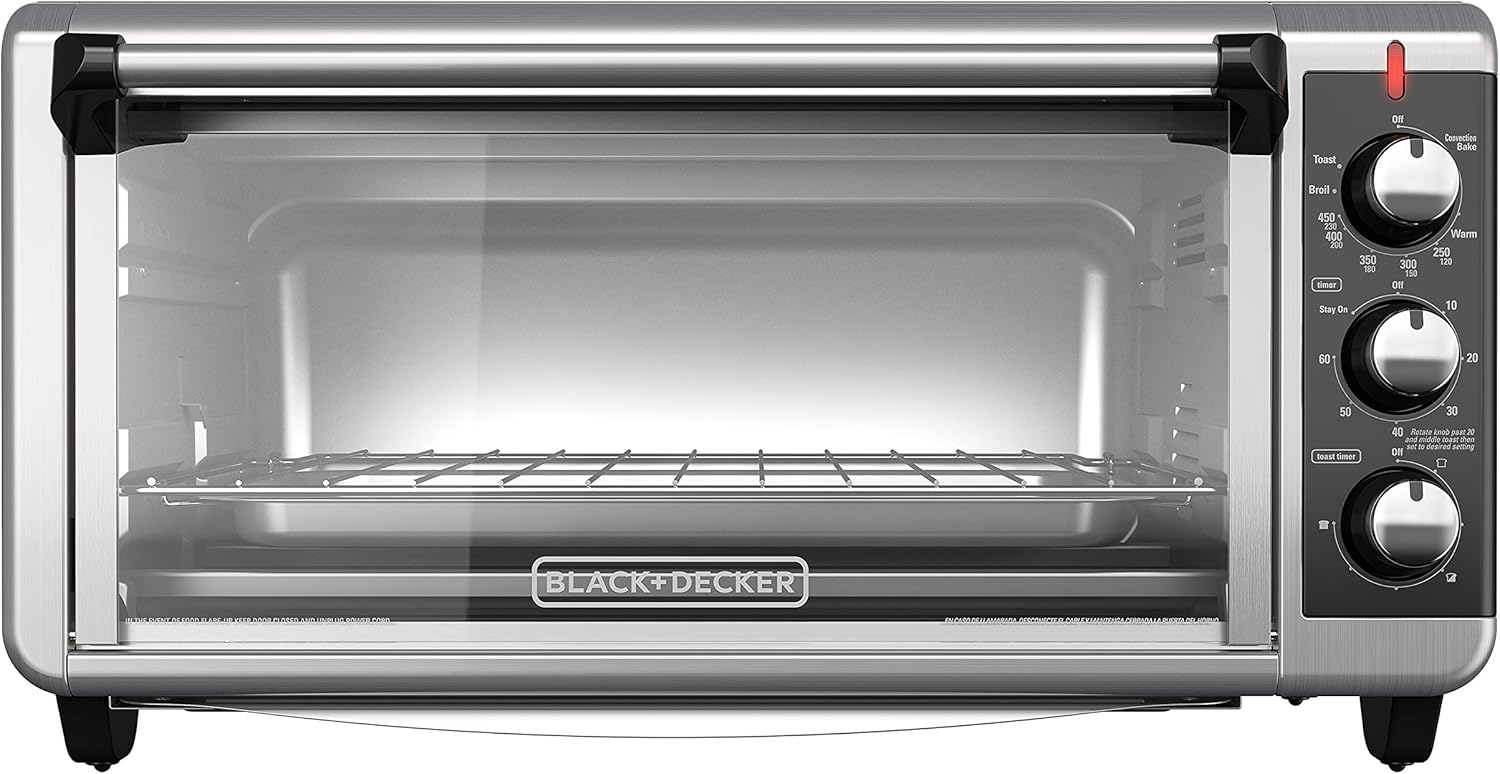 BLACK+DECKER TO3250XSBD 8-Slice Extra Wide Convection Toaster Oven wit