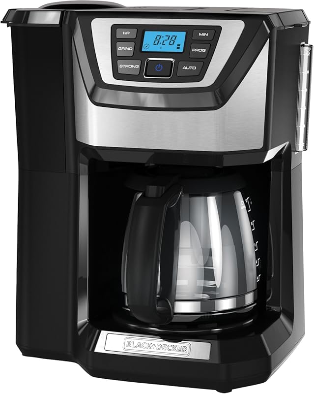 BLACK+DECKER 12-Cup Mill and Brew Coffeemaker, Automatic Grind, Brew,