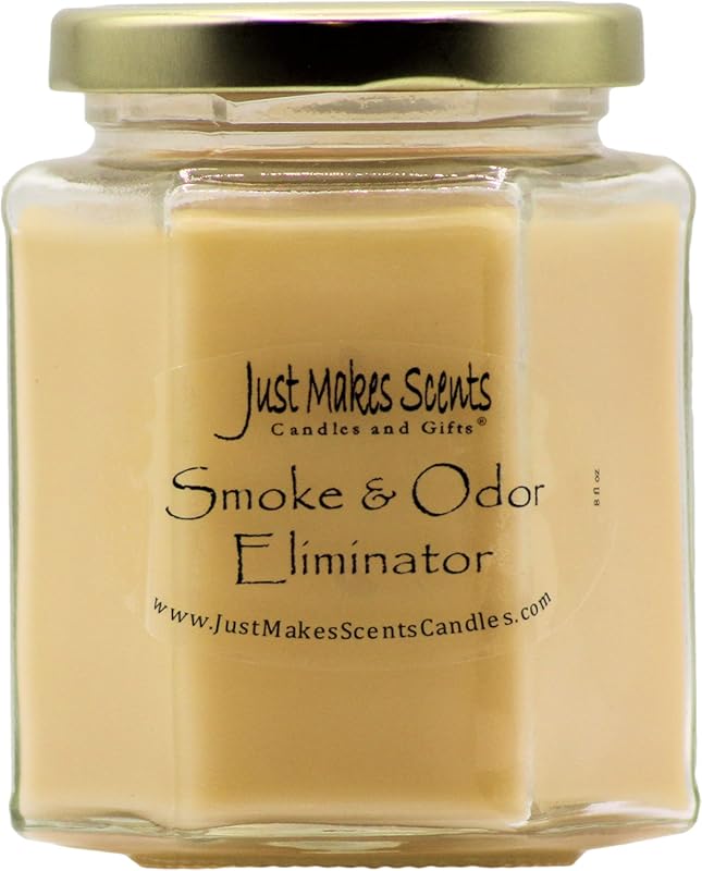 Hand-Poured Natural Soy Wax Odor Eliminator Candle, Neutralizes Cigare