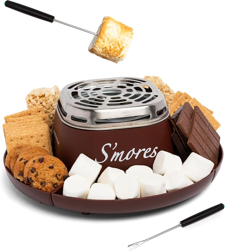 Nostalgia Tabletop Indoor Electric S'mores Maker Kit with Roasting Sti