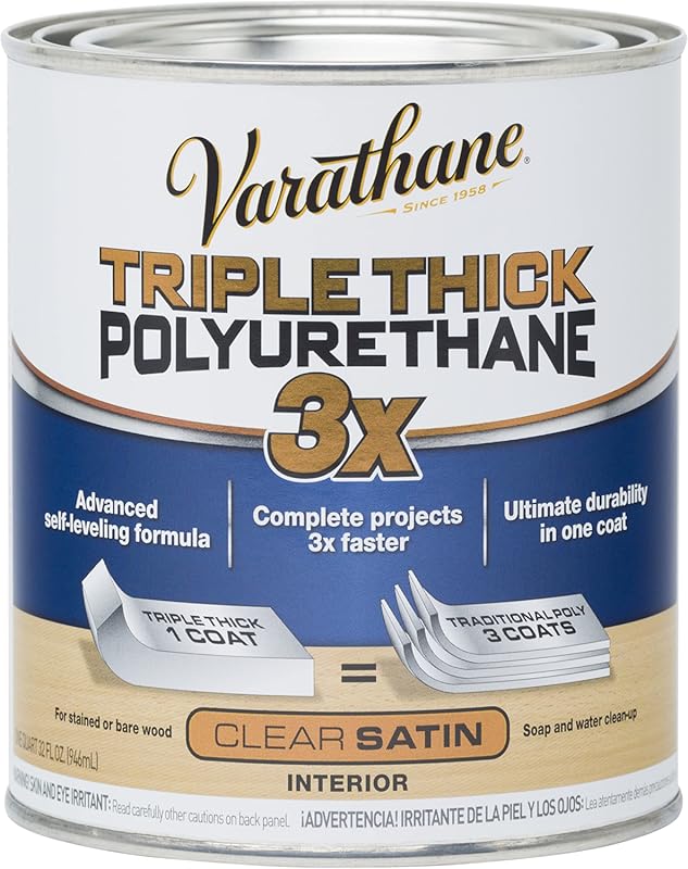 Varathane Triple Thick Satin Polyurethane Clear Wood Finish for Scratc