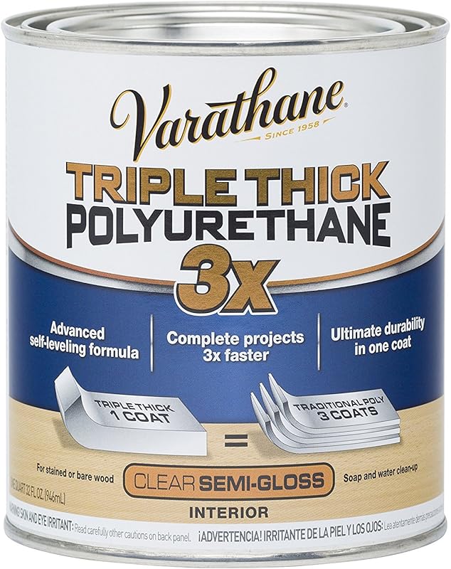 Varathane Triple Thick Polyurethane Clear Wood Finish, Self-Leveling, 