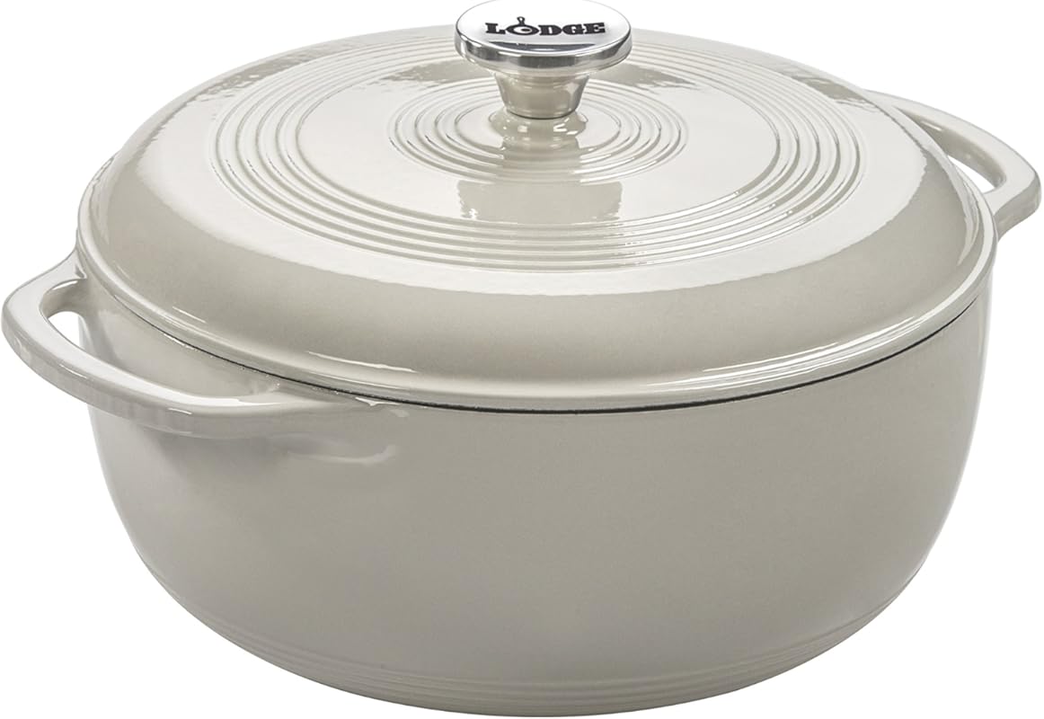 Lodge Essential 6-Quart Enameled Cast Iron Dutch Oven with Lid for Bre