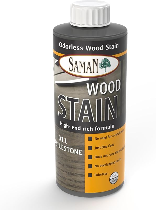 SamaN Interior Water Based Wood Stain, Natural Castle Stone Finish for