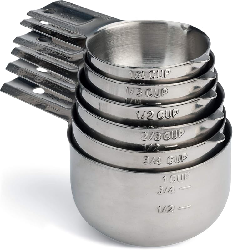 Hudson Essentials 6-Piece Stainless Steel Measuring Cups Set for Kitch