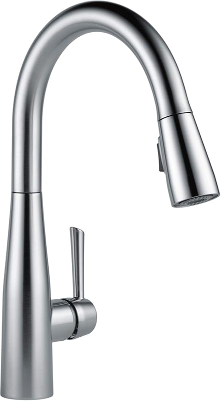 Delta Essa Modern Brushed Nickel Kitchen Faucet with Pull Down Sprayer