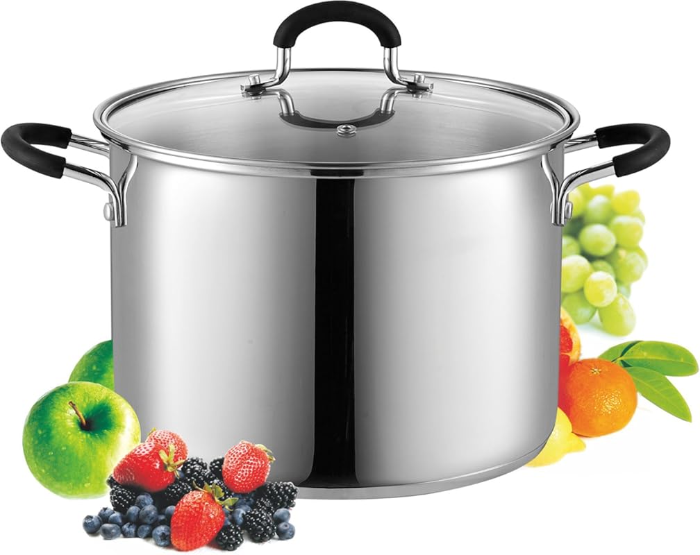 Cook N Home 8-Quart Stainless Steel Stockpot with Lid, Induction Ready