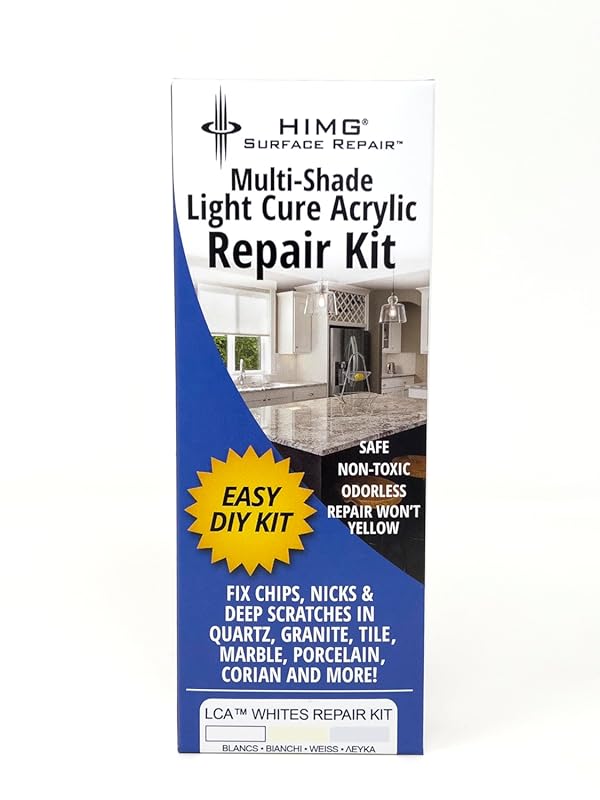 HIMG Surface Repair White Tones Countertop Chip Repair Kit for Quartz,