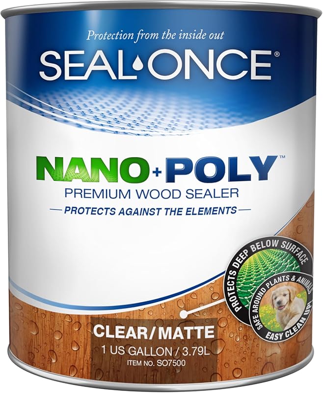 SEAL-ONCE NANO+POLY Penetrating Wood Sealer & Stain with Polyurethane,