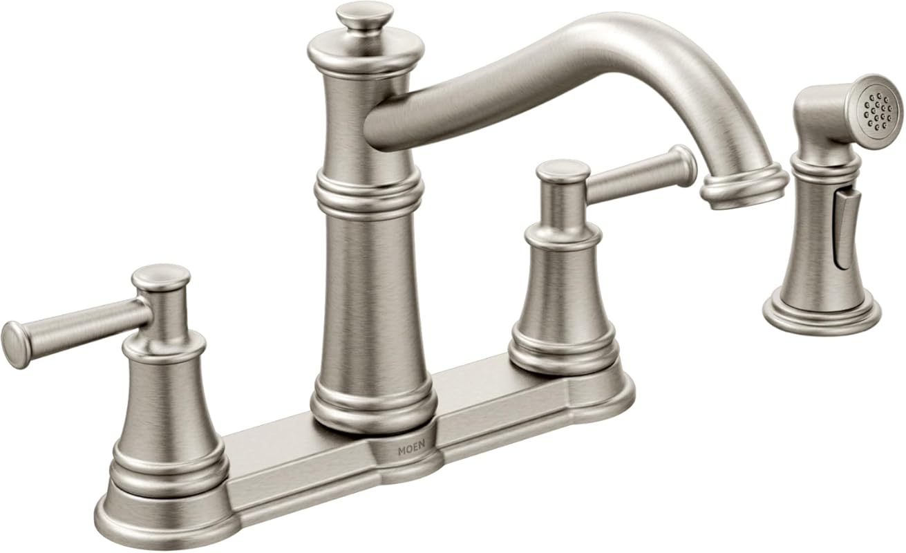 Moen Belfield Traditional Spot Resist Stainless Kitchen Faucet, High A