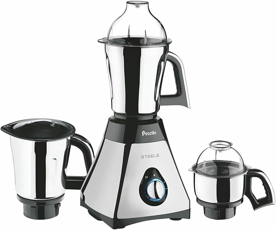 Preethi Steele 3-Jar Mixer Grinder, 550-Watt in Silver – Powerful & Co