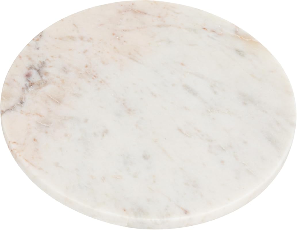 Elegant Round White Marble Cutting Board – Perfect for Serving Cheese 