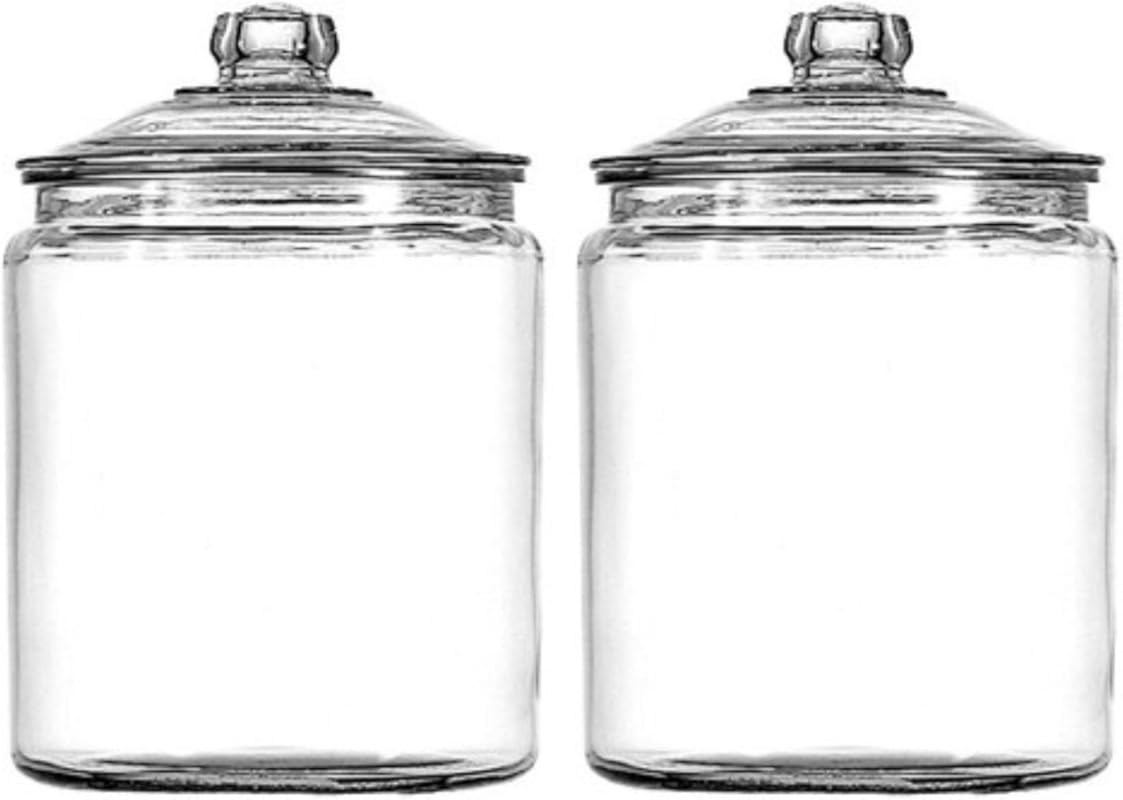 Anchor Hocking Heritage Hill 1 Gallon Glass Jars with Lids, Set of 2 f