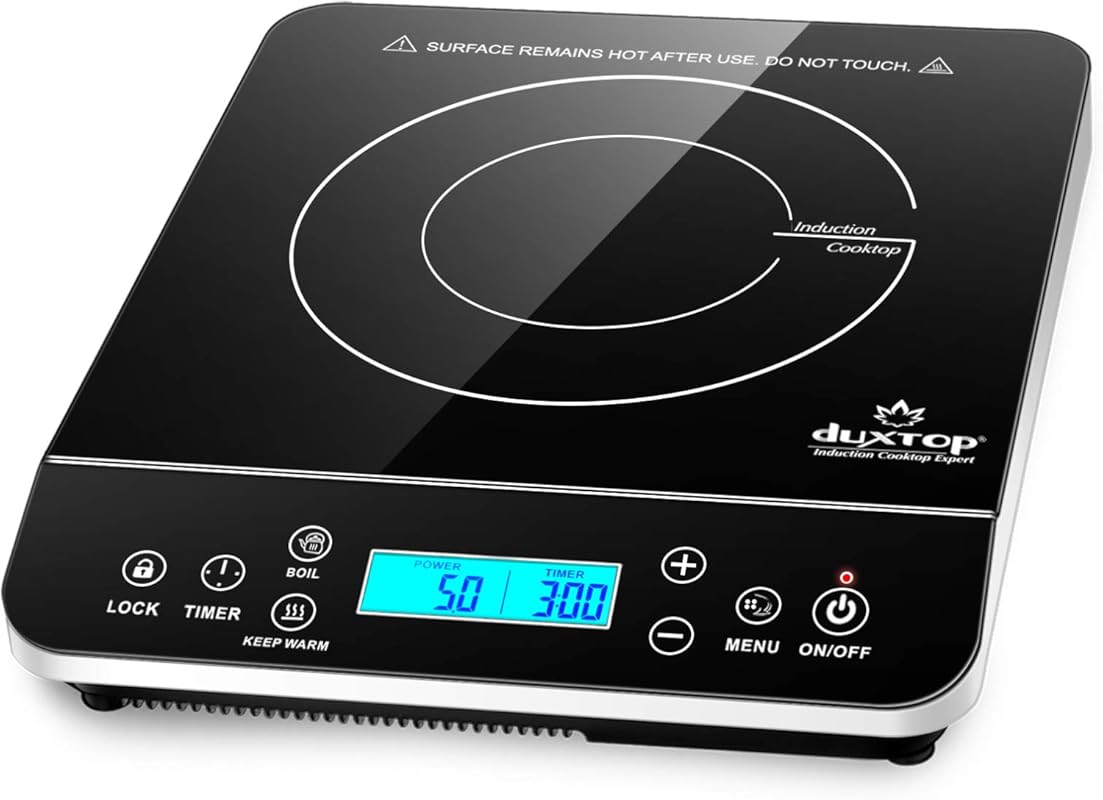 Duxtop Portable Induction Cooktop Burner, 1800W Hot Plate with LCD Sen