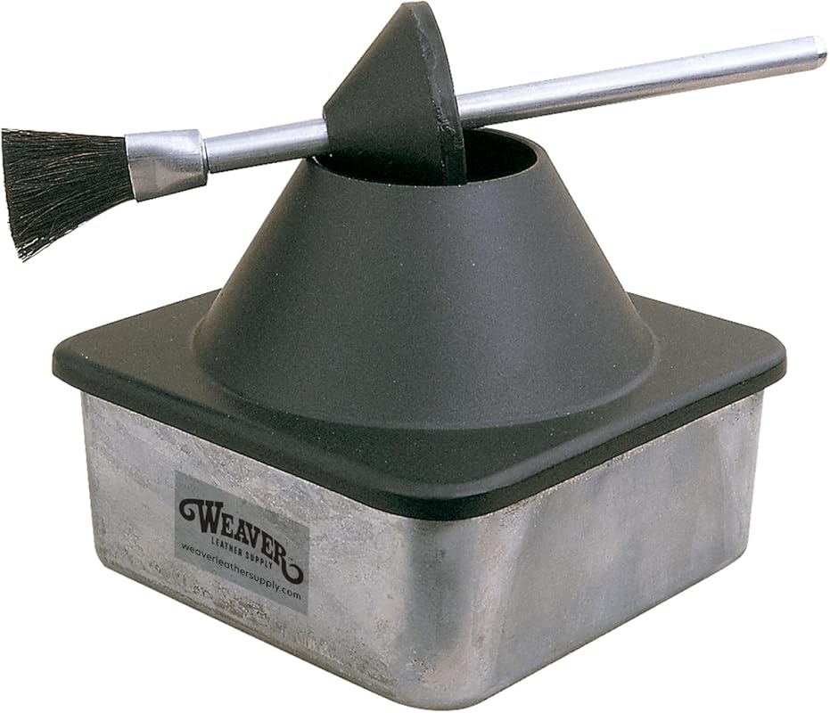 Weaver Leather Supply Glue Pot, 25 Oz, Black Aluminum, Built-in Brush 