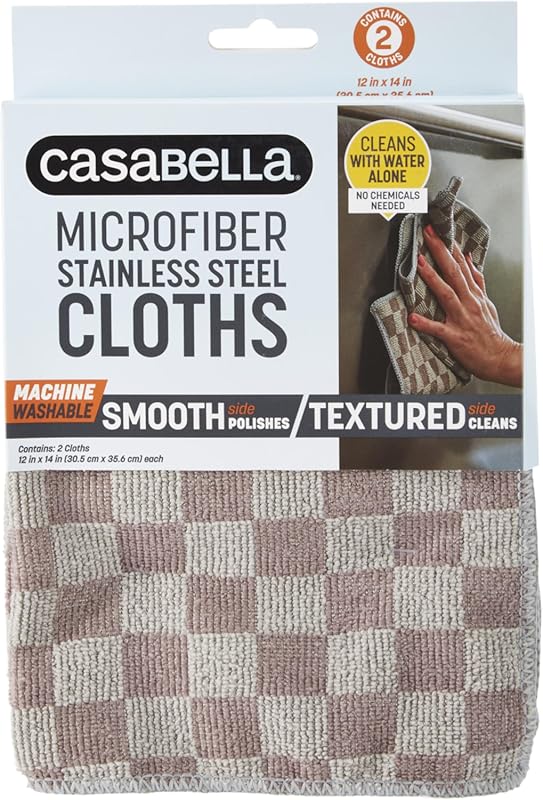 Casabella Premium Microfiber Cloth for Stainless Steel – Streak-Free C