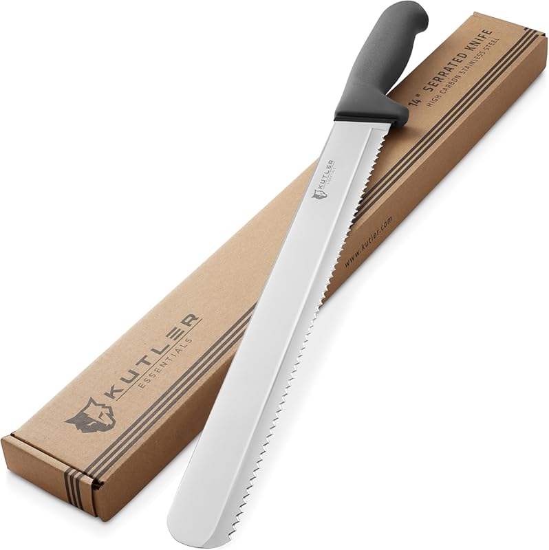 KUTLER Professional 14-Inch Stainless Steel Bread Knife and Cake Slice