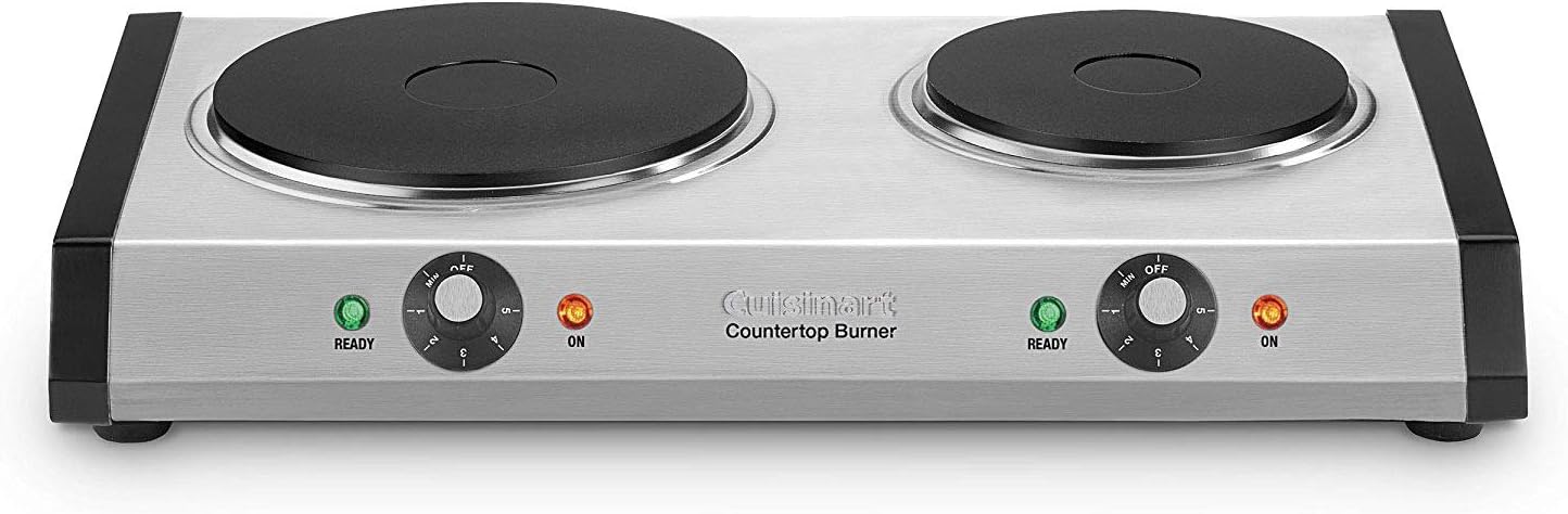 Cuisinart CB-60P1 Countertop Double Burner, Stainless Steel and Black 