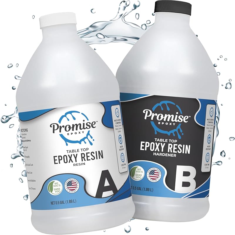 Promise Epoxy Resin Kit 1 Gallon: Crystal Clear, Self-Leveling, Food S