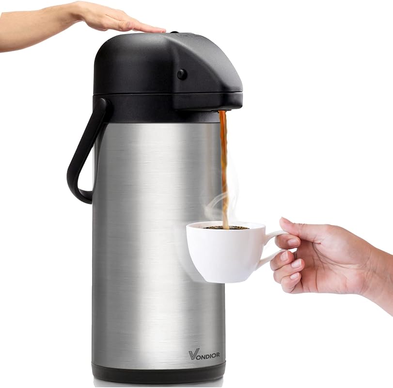 3L Insulated Stainless Steel Airpot Coffee Dispenser with Pump, Therma