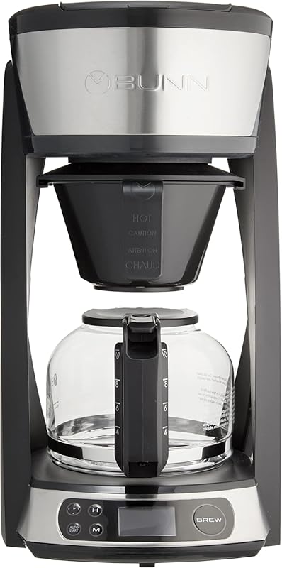 BUNN HB Heat N Brew Programmable 10-Cup Coffee Maker, Stainless Steel,