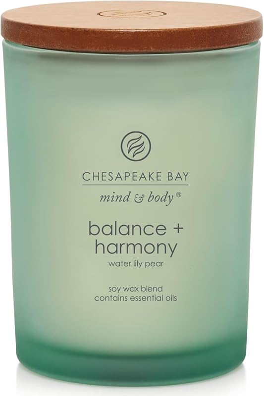 Chesapeake Bay Balance + Harmony Water Lily Pear Scented Candle: Decor