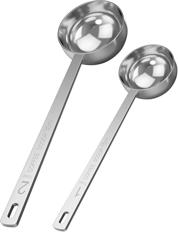 Orblue Premium Stainless Steel Coffee Scoop Set with Long Handles, 1 T