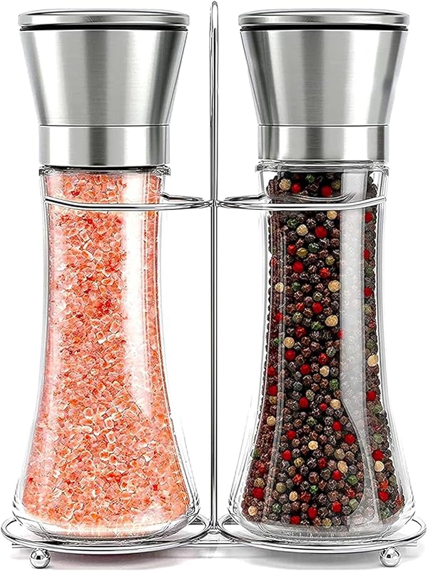Willow & Everett Manual Salt & Pepper Grinder Set with Stand: Stainles