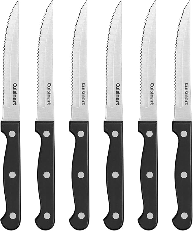 Cuisinart C77TR-6PSK Steak Knife Set, 6-Piece Lightweight Stainless St