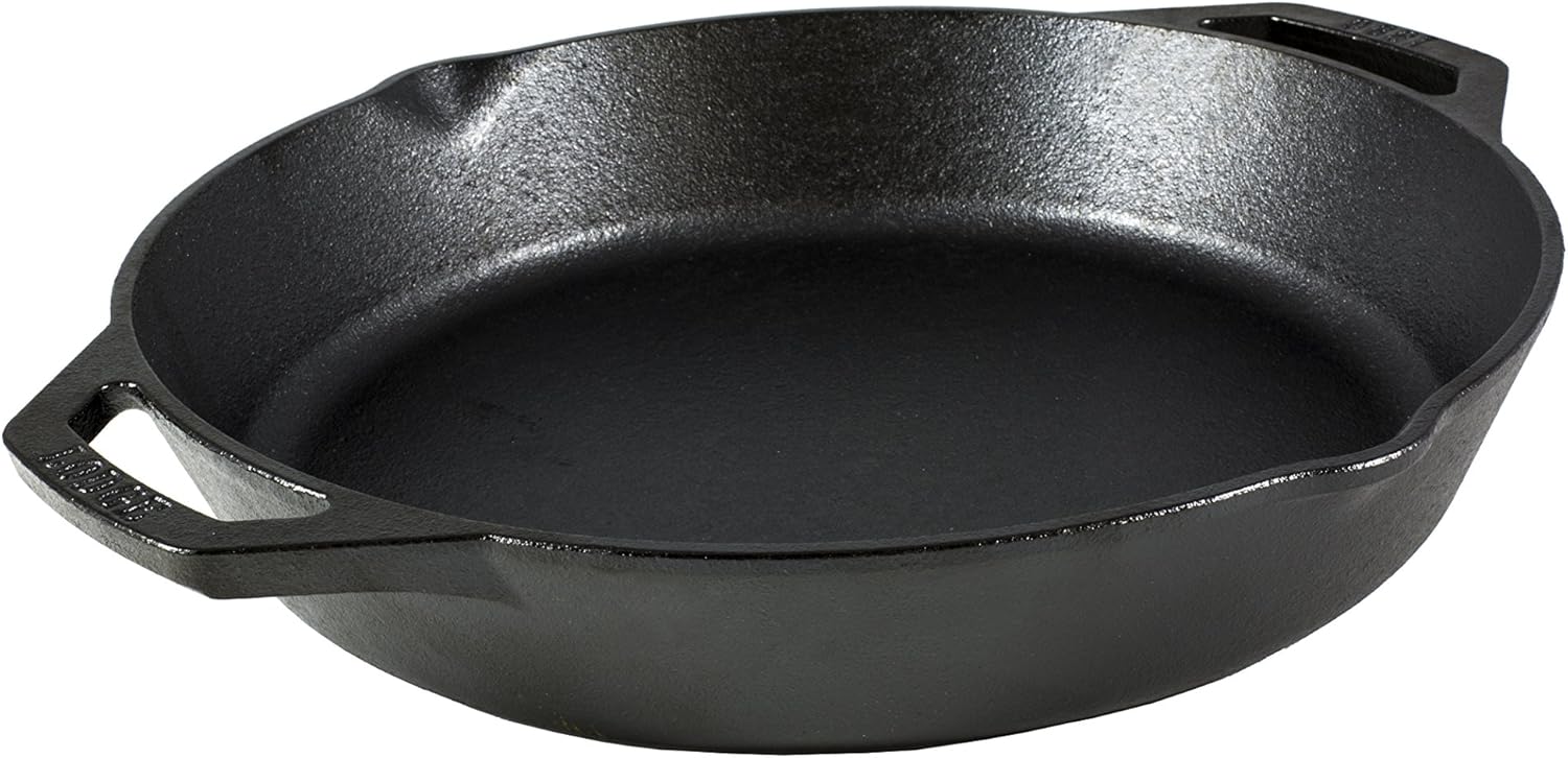 Lodge 12-Inch Pre-Seasoned Cast Iron Skillet with Dual Assist Handles,