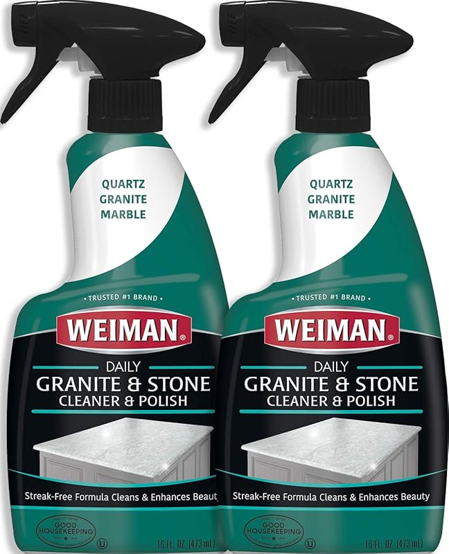 Weiman Granite Cleaner and Polish, 2 Pack, 16 oz for Marble, Quartz & 
