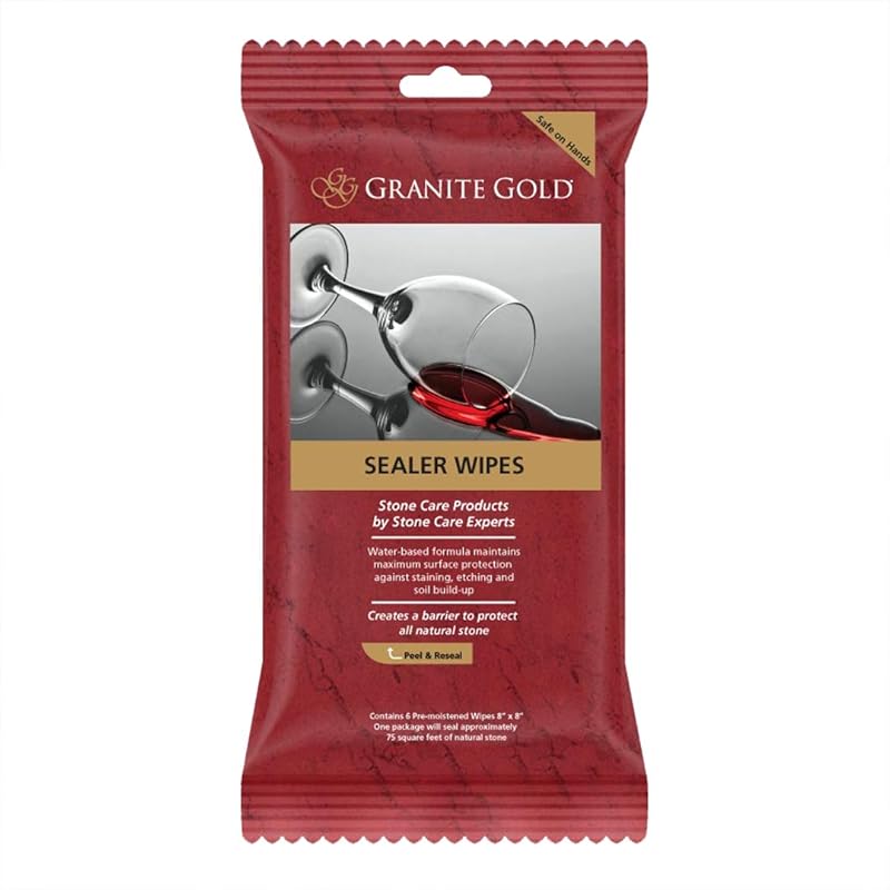 Granite Gold Granite Sealer Wipes (6 Count) - Water-Based Protection f