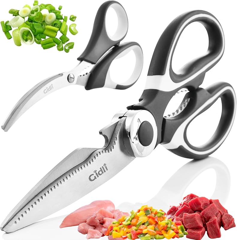 Gidli Heavy Duty Stainless Steel Kitchen Shears: Ultra Sharp All-Purpo