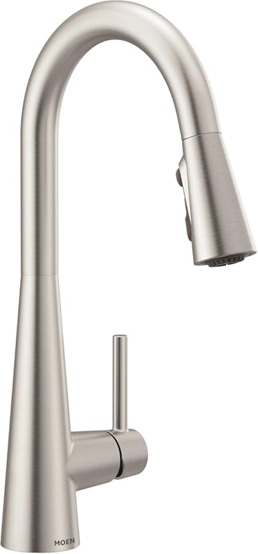 Moen Sleek Modern Pulldown Kitchen Faucet with PowerBoost, Spot Resist