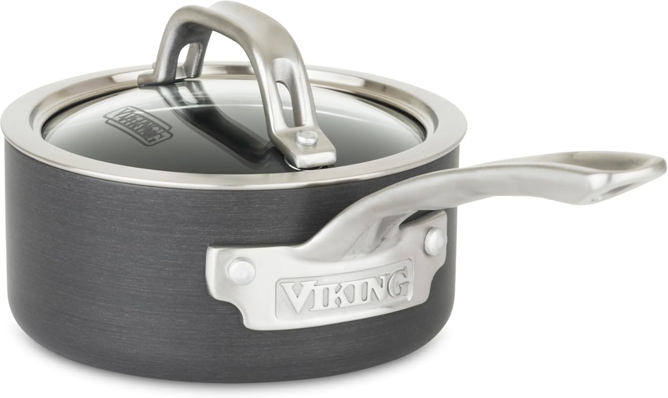 Viking 1 Quart Hard Anodized Nonstick Sauce Pan with Glass Lid, Induct
