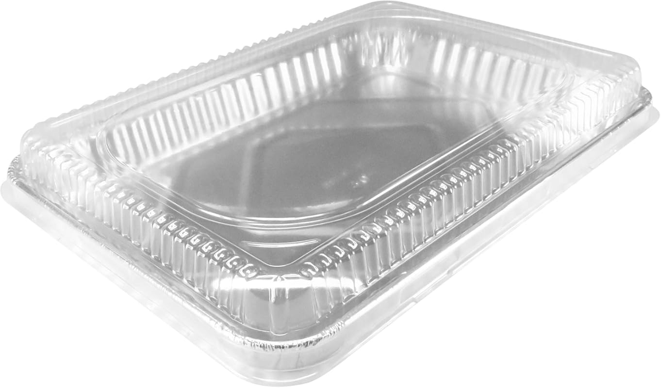 KitchenDance 12-Pack Disposable Aluminum Cake Pans with Lids, 13x9x2 I