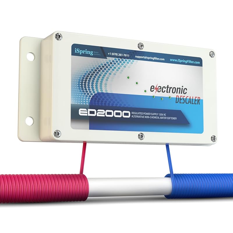 iSpring ED2000 Whole House Electronic Salt-Free Water Descaler, Hard W