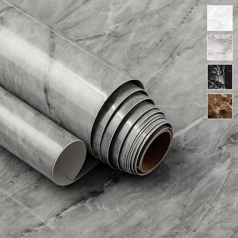Very Berry Sticker Premium Marble Contact Paper: Deep Gray Peel and St