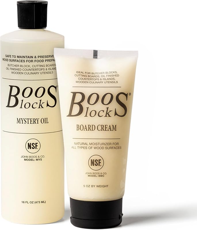 John Boos All-Natural 2-Piece Care Set with Mystery Oil and Board Crea