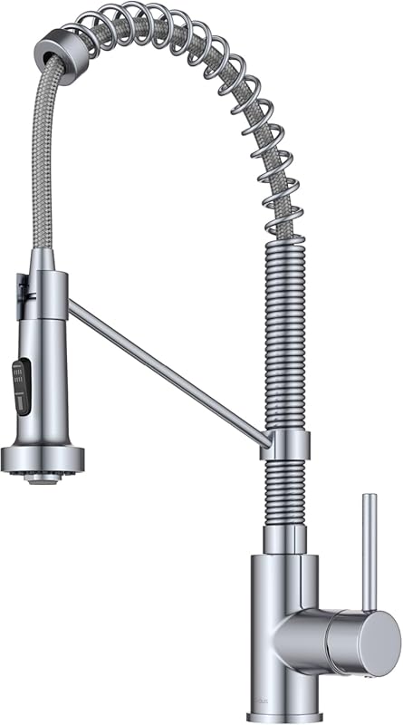 KRAUS Bolden Commercial Style Pull Down Kitchen Faucet, 2-Function, Si
