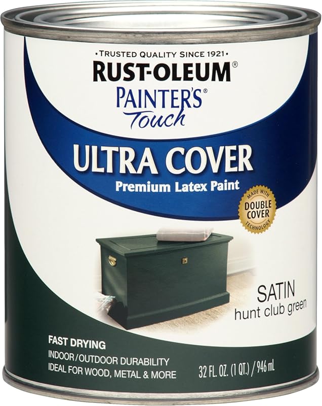 Rust-Oleum 267334 Painter's Touch Latex Paint, Satin Hunt Club Green, 