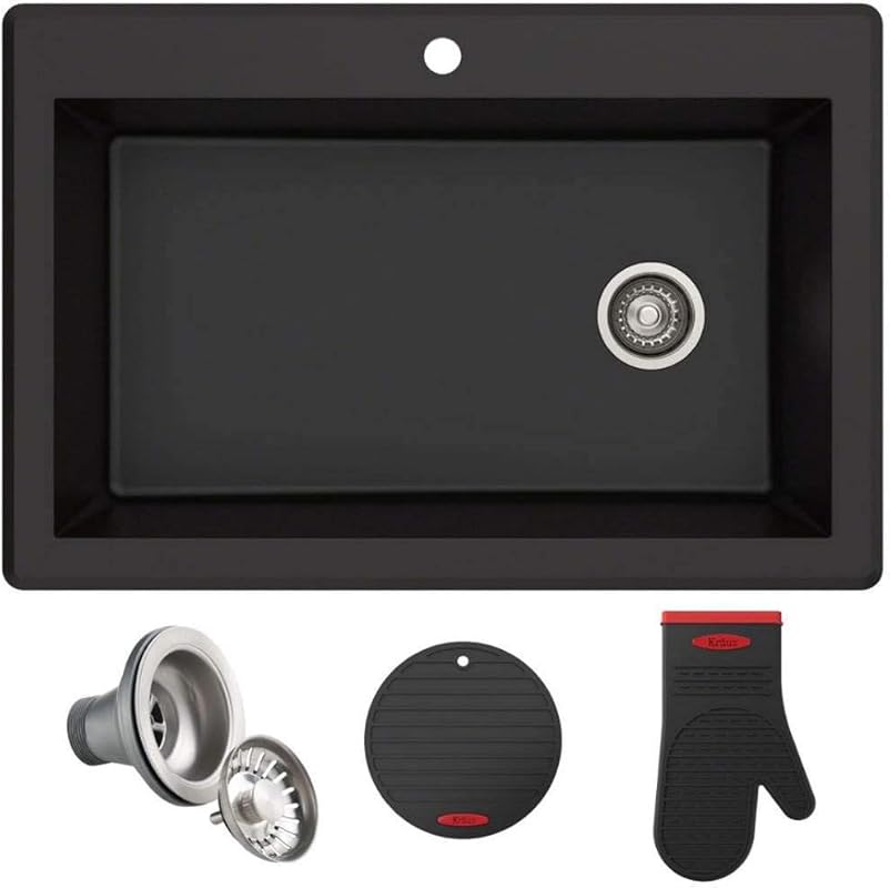 KRAUS Forteza 33-inch Granite Kitchen Sink, Drop In or Undermount Sing